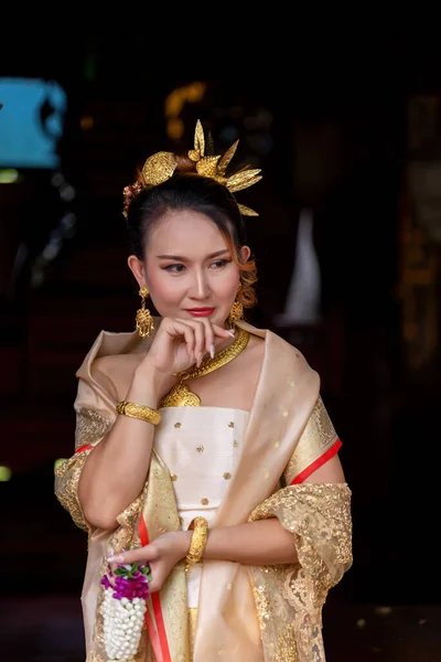 Mujeres Tailandesas Vestidas Con Trajes Culturales Tradicionales Tailandia Cultura Identidad — Foto de Stock
