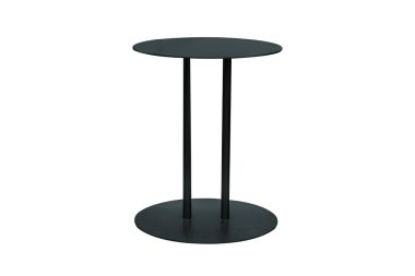 Yuvarlak kahve sehpası kesme yolu olan beyaz bir arka planda izole edilmiş.