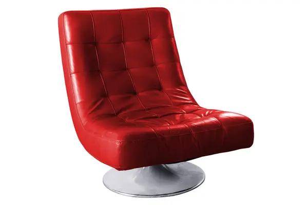 Kırmızı Koltuk Modern Tasarımcı Sandalyesi Kırpma Yolu Ile Beyaz Arkaplanda — Stok fotoğraf