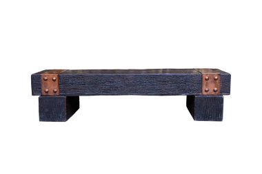 Tahtayı andıran beton tezgah beyaz bir arkaplanda kırpma yolu ile izole edilmiş..