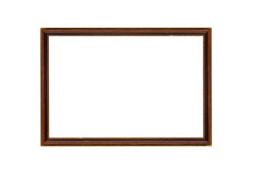 Beyaz arka plan üzerinde ile kırpma yolu izole klasik ahşap çerçeve.