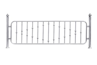 Paslanmaz çelik çit, kesme yolu ile beyaz arkaplan üzerinde izole