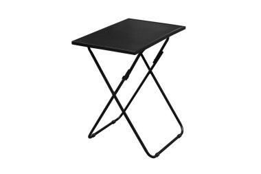 Siyah çelik katlama tablosu kırpma yolu olan beyaz arkaplanda izole edildi