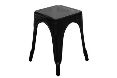 Kırpma yolu ile siyah çelik tabure beyaz arkaplan izole