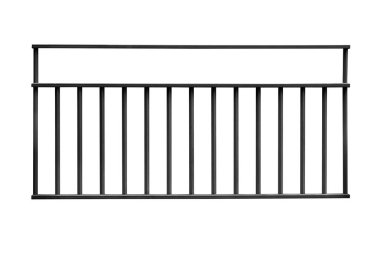 Kırpma yolu ile beyaz arkaplanda izole edilmiş siyah çelik çit