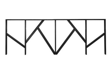 Kırpma yolu ile beyaz arkaplanda izole edilmiş siyah çelik çit