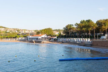 Girona, İspanya 'daki Katalan Costa Brava' daki S 'Agaro plajı.