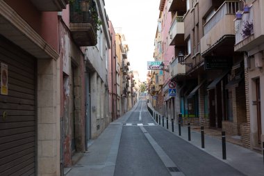 Katalan 'ın Sant Feliu de Guixols kasabasının caddesi