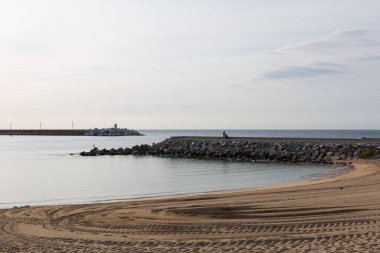 Costa Brava, Girona, S 'Agaro, Katalonya, İspanya' daki güzel kumsal.