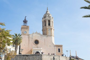 Akdeniz kıyı kenti Sitges 'in tarihi merkezi