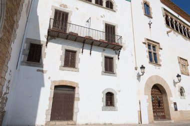 Akdeniz kıyı kenti Sitges 'in tarihi merkezi