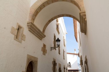 Akdeniz kıyı kenti Sitges 'in tarihi merkezi