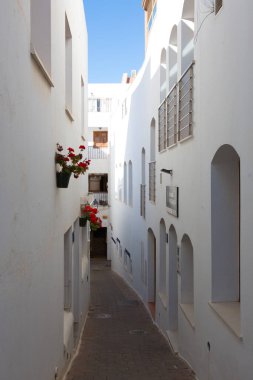 Almerya 'nın Mojacar, Endülüs, İspanya kentinin sokakları ve köşeleri