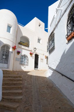 Almerya 'nın Mojacar, Endülüs, İspanya kentinin sokakları ve köşeleri