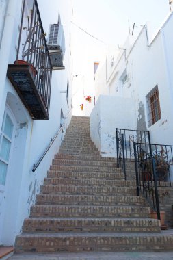 Almerya 'nın Mojacar, Endülüs, İspanya kentinin sokakları ve köşeleri