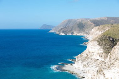 Almeria, Endülüs, İspanya 'da Cabo de Gata' nın vahşi plajlarını korudu.