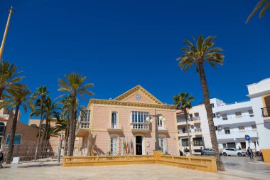 Cennetteki palmiye ağaçları denize çok yakındır.