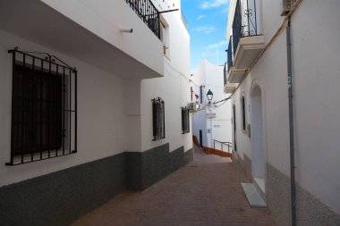 Almerya 'nın Mojacar, Endülüs, İspanya kentinin sokakları ve köşeleri