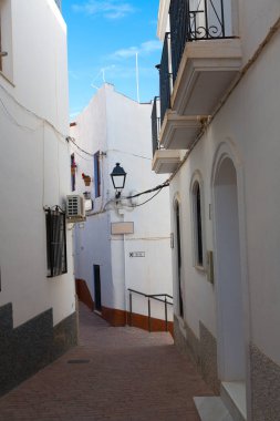 Almerya 'nın Mojacar, Endülüs, İspanya kentinin sokakları ve köşeleri