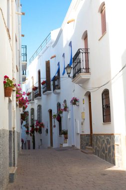 Mojacar, beyaz sokakları olan Endülüs köyü, Almerya, Endülüs, İspanya.