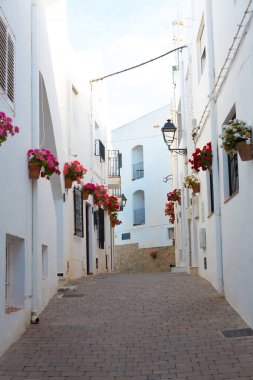 Mojacar, beyaz sokakları olan Endülüs köyü, Almerya, Endülüs, İspanya.