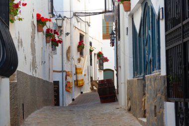 Almerya 'nın Mojacar, Endülüs, İspanya kentinin sokakları ve köşeleri