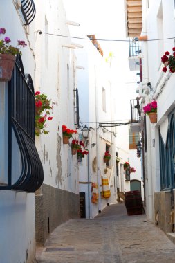 Almerya 'nın Mojacar, Endülüs, İspanya kentinin sokakları ve köşeleri