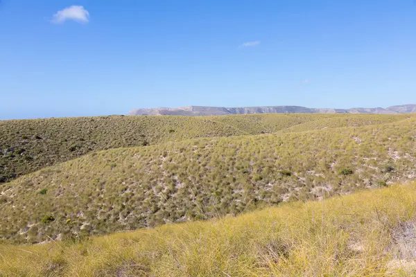 Cabo de Gata 'nın Almeria, Endülüs, İspanya' daki çöl manzaraları..