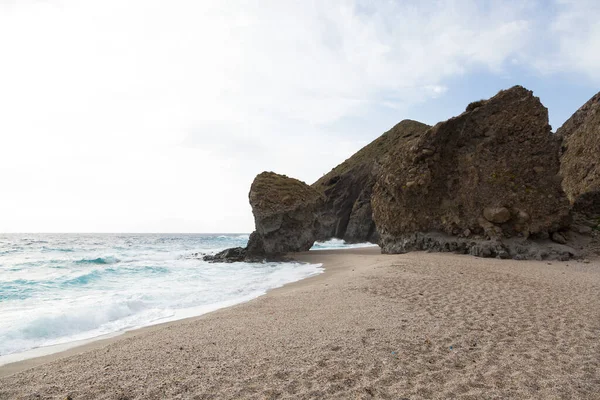 Playa Los Muertos Στο Cabo Gata Της Επαρχίας Αλμερίας Ανδαλουσία — Φωτογραφία Αρχείου