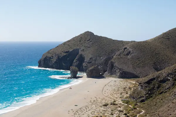 Playa Los Muertos Στο Cabo Gata Της Επαρχίας Αλμερίας Ανδαλουσία Φωτογραφία Αρχείου
