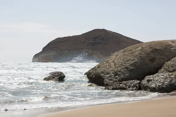 Praias Selvagens Protegidas Cabo Gata Província Almeria Andaluzia Espanha — Fotografia de Stock