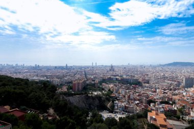 Barcelona şehrinin hava manzarası, Katalonya, İspanya