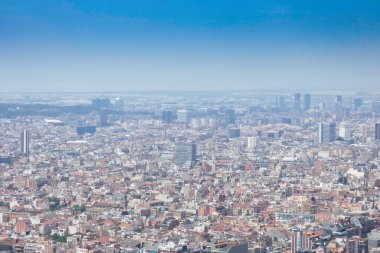 Barcelona şehrinin hava manzarası, Katalonya, İspanya