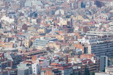 Barcelona şehrinin hava manzarası, Katalonya, İspanya