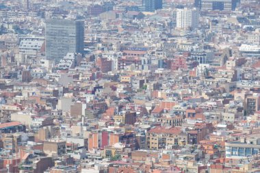 Barcelona şehrinin hava manzarası, Katalonya, İspanya