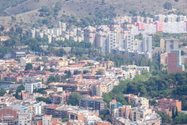 Barcelona şehrinin hava manzarası, Katalonya, İspanya