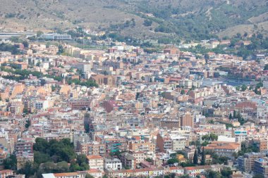 Barcelona şehrinin hava manzarası, Katalonya, İspanya
