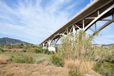 Nehri geçen birkaç kemerli modern köprü.
