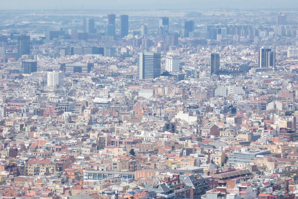Aerial view of Barcelona City, Catalonia, Spain