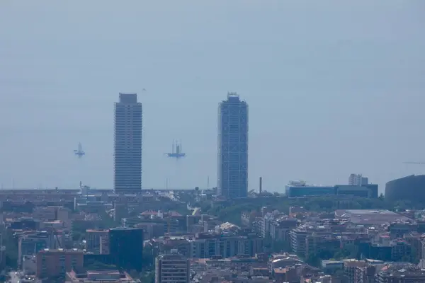 Aerial Utsikt Barcelona City Catalonia Spania – stockfoto