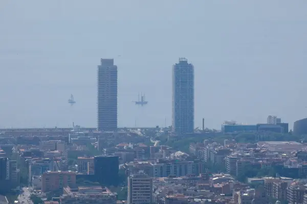 Barcelona Şehrinin Hava Manzarası Katalonya Spanya — Stok fotoğraf