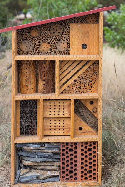 Insect hotel on a beach on the Catalan coast