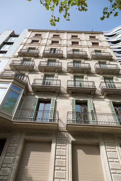Ventanas Edificios Clásicos Ciudad Barcelona — Foto de Stock