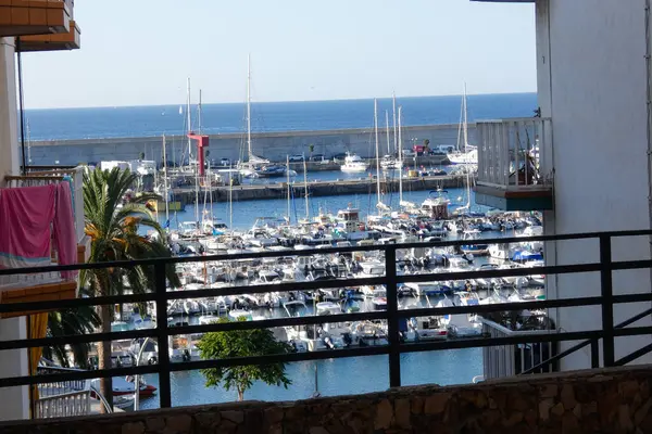 Marina Port Pêche Dans Ville Blanes Sur Côte Catalane — Photo