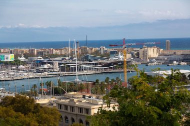 Barselona teleferik kulesi, otel sanat ve dünya ticaret merkezi.