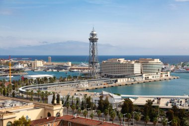 Barselona teleferik kulesi, otel sanat ve dünya ticaret merkezi.