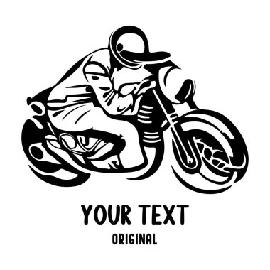 Motosiklet logosu tasarımı. El çizimi tarzında motosiklet tasarımı. 