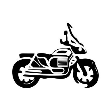 Motosiklet logosu tasarımı. El çizimi tarzında motosiklet tasarımı. 