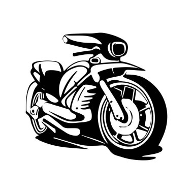 Motosiklet logosu tasarımı. El çizimi tarzında motosiklet tasarımı. 
