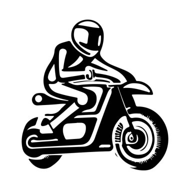 Motosiklet logosu tasarımı. El çizimi tarzında motosiklet tasarımı. 